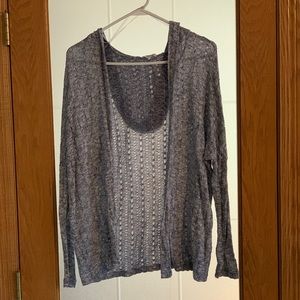Hooded knit cardigan